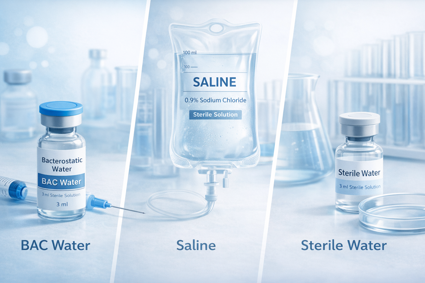 BAC Water vs Saline vs Sterile Water – Key Differences